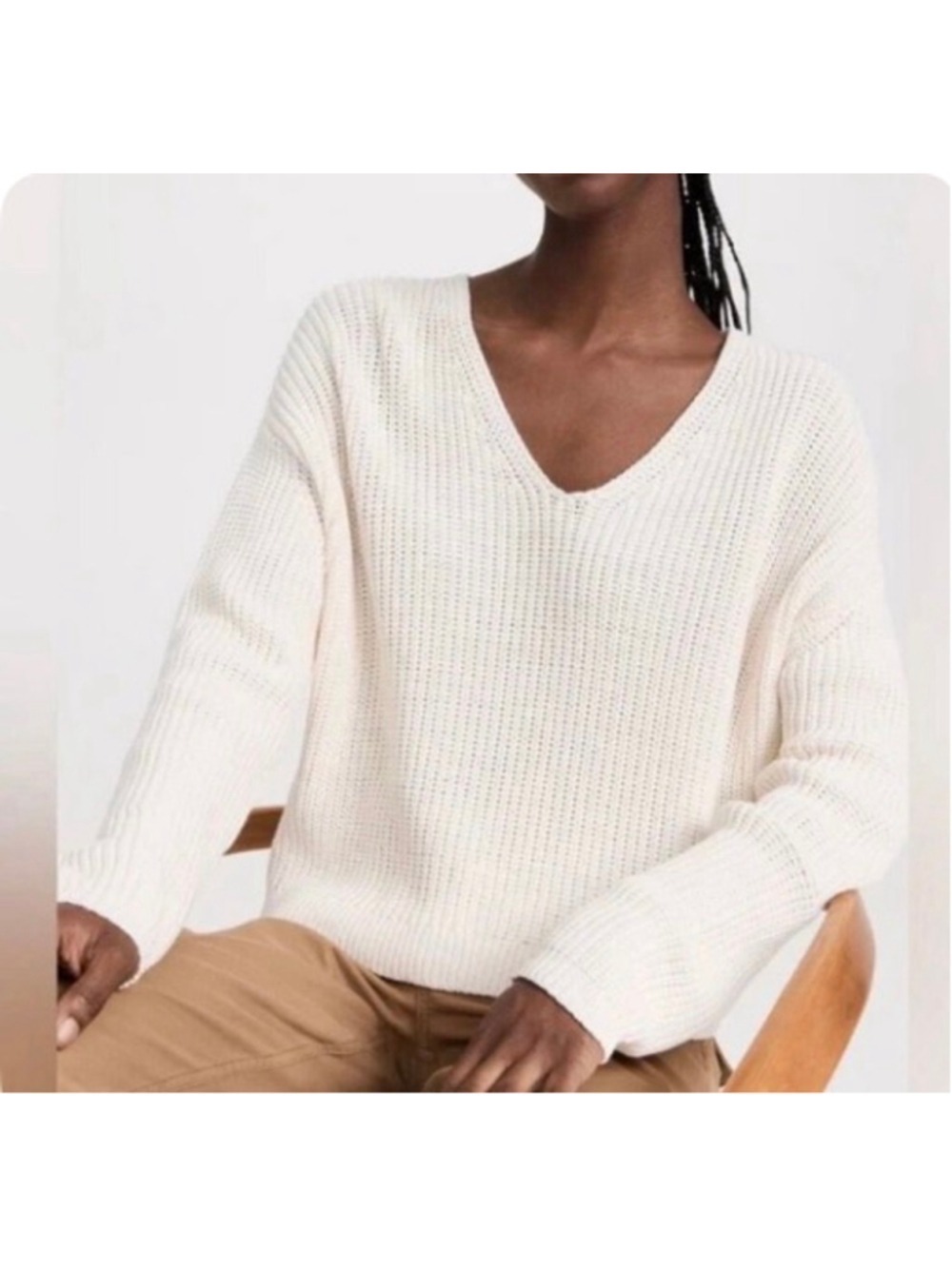 NWT Jenni Kayne Cropped Cabin Sweater XL Ivory